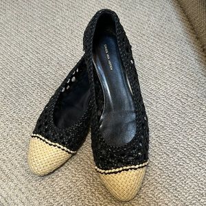 Dries Van Noten woven cap toe flats